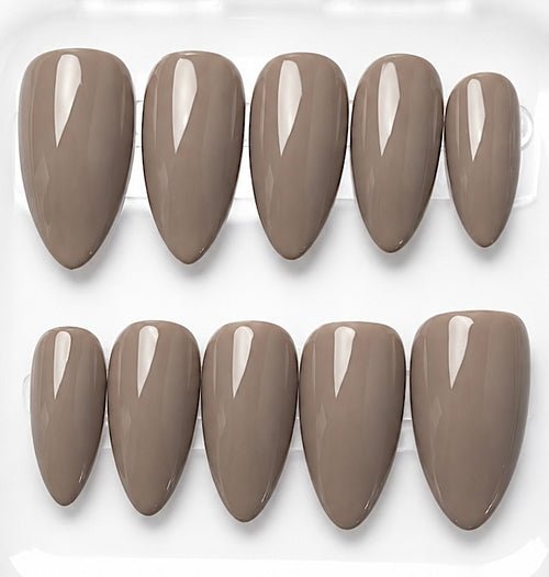 Angela handcrafted press-on nails in nat