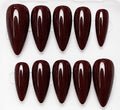Eleanor handcrafted press-on nails in deep burgundy | Eleanor May Collective