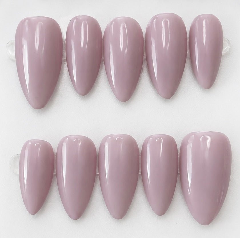 Poppy handcrafted press-on nails in natural & blush pink | Eleanor May Collective